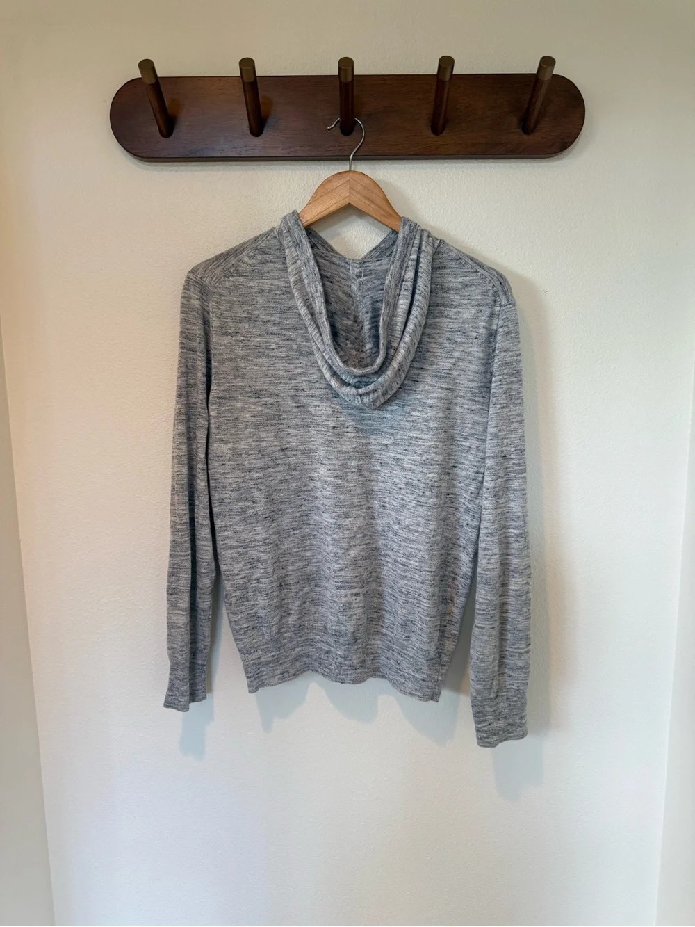 J. Crew Men's Heather Gray Hooded Pullover Sweater